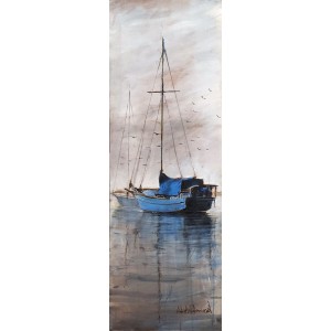 Abdul Hameed, 12 x 36 inch, Acrylic on Canvas, Seascape Painting, AC-ADHD-003
